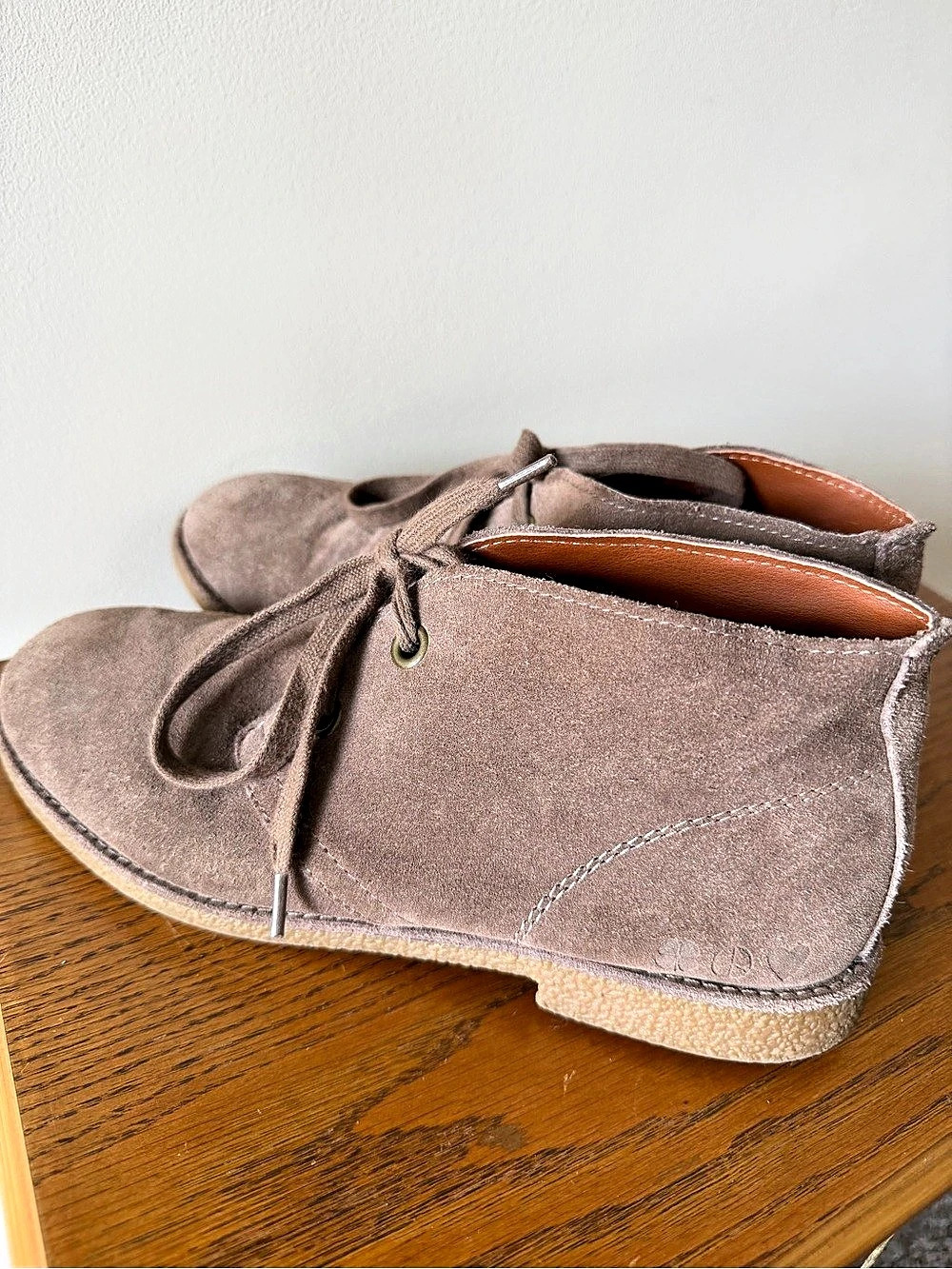 Lucky Brand Suede Lace-Up Ankle Boots in Brown